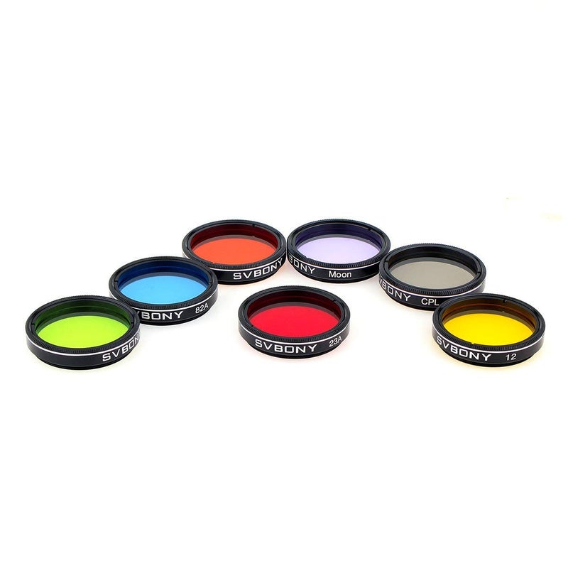 SVBONY Telescope Filter 1.25" Moon, CPL, Five Color Filters Kit for Enhance Lunar Planetary Views&Contrast Reduce Light Pollution(7PCS) - Image 2